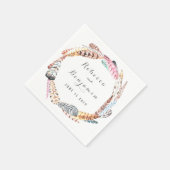 Waterverf Feathers Rustic Bohemian Wedding Servetten (Hoek)