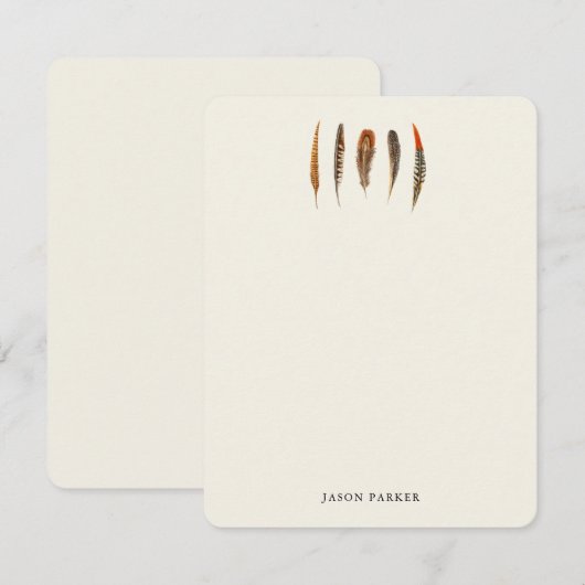  Waterverf Feathers Rustieke briefkaarten (Voorkant / Achterkant)