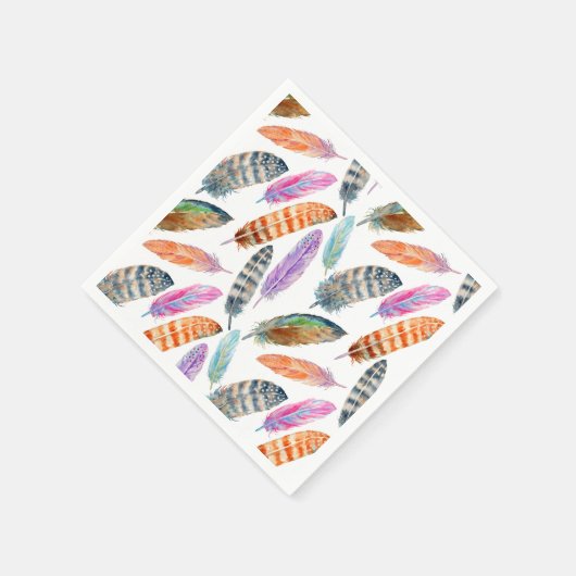 Waterverf Feathers Servetten (Hoek)