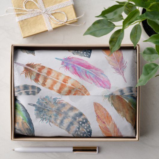 Waterverf Feathers Tissuepapier (Geschenk)