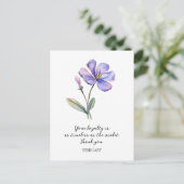 WATERVERF FEBRUARI VIOLETTE GEBOORTEBLOEM DANK U BRIEFKAART (Staand voorkant)