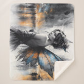 Waterverf feeënmeisje Twilight Magical Night Art Sherpa Deken (Voorkant)