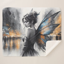 Waterverf feeënmeisje Twilight Magical Night Art Sherpa Deken