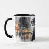 Waterverf feeënmeisje Twilight Magical Night City Mok (Links)