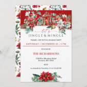 Waterverf feestdag Floral-Trendy kerstfeest Kaart (Voorkant / Achterkant)