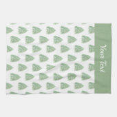 Waterverf feestdag groen kerstboompatroon theedoek (Horizontaal)