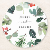 Waterverf feestdag groen toevoegen aangepaste teks ronde kartonnen onderzetter (Voorkant)