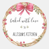 Waterverf feestdag met overweldigende liefde ronde sticker (Voorkant)