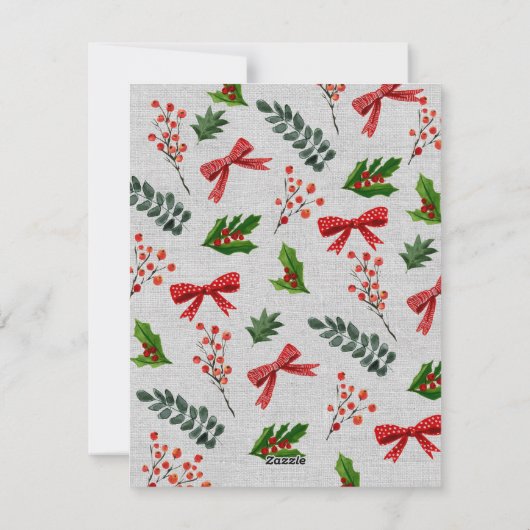 Waterverf feestdag Plant kerstkaart (Achterkant)