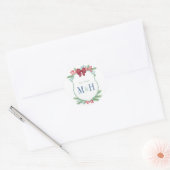 Waterverf Feestdagen Greenery Berries Wedding Cres Ronde Sticker (Envelop)