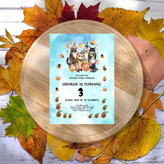 WATERVERF FEESTDIEREN THEMA KINDEREN VERJAARDAGSFE KAART