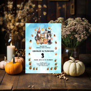 WATERVERF FEESTDIEREN THEMA KINDEREN VERJAARDAGSFE KAART