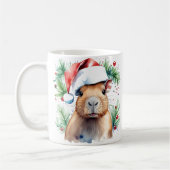 Waterverf feestelijke Capybara kerst Mok (Links)