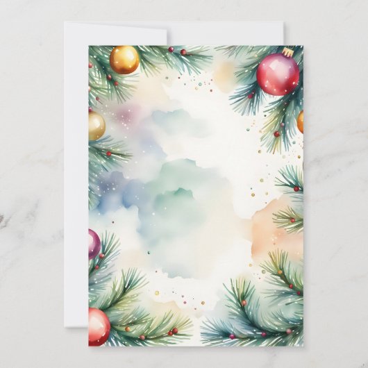 Waterverf Feestelijke Corporate Christmas Party Kaart (Achterkant)
