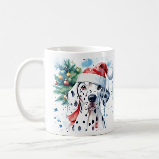 Waterverf Feestelijke Dalmatische Kerst Mok (Links)