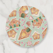 Waterverf Feestelijke Gingerbread House Christmas Bedankjes Labels (Achterkant)