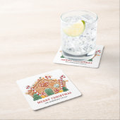 Waterverf Feestelijke Gingerbread House Christmas Kartonnen Onderzetters (Insitu)