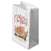 Waterverf Feestelijke Gingerbread House Christmas Klein Cadeauzakje (Voorkant Gekanteld)
