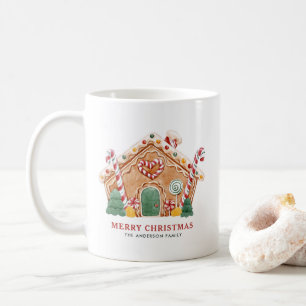 Waterverf Feestelijke Gingerbread House Christmas Koffiemok