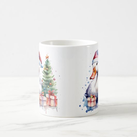 Waterverf Feestelijke Goose Christmas Mok (Center)
