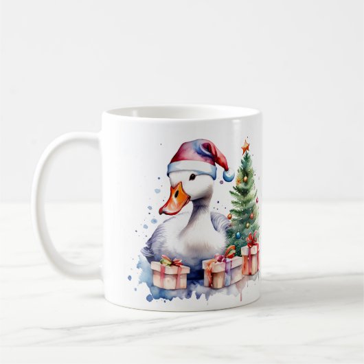 Waterverf Feestelijke Goose Christmas Mok (Links)