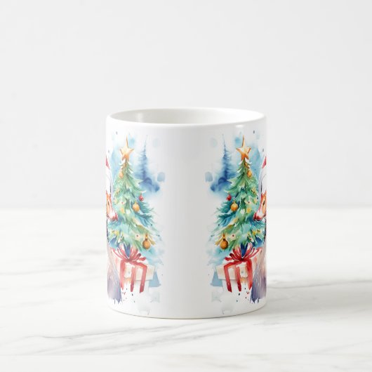 Waterverf Feestelijke Goose Christmas Mok (Center)