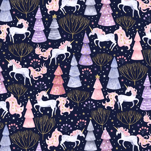 Waterverf Feestelijke Kerst Eenhoorn Cadeaupapier