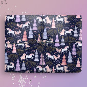 Waterverf Feestelijke Kerst Eenhoorn Cadeaupapier