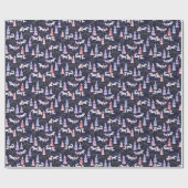 Waterverf Feestelijke Kerst Eenhoorn Cadeaupapier (Vlak)