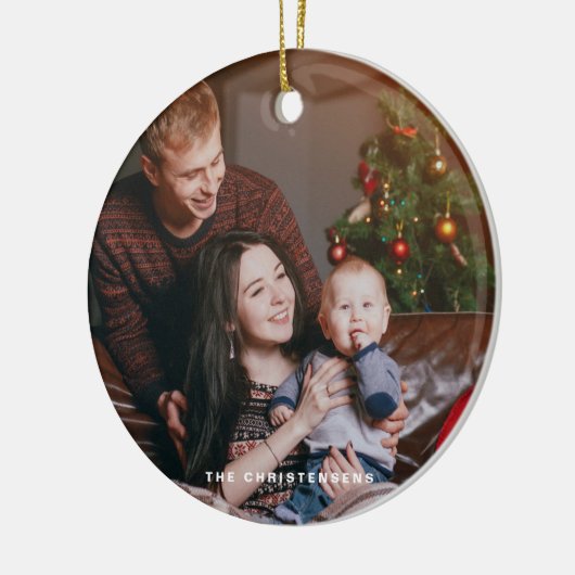 Waterverf feestelijke kerstboom foto keramisch ornament (Links)