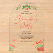 Waterverf feestelijke kerstdiner acryl uitnodigingen (Voorkant)