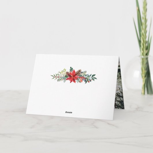 Waterverf feestelijke kerstfeestdagen in Garland Feestdagen Kaart (Achterkant)