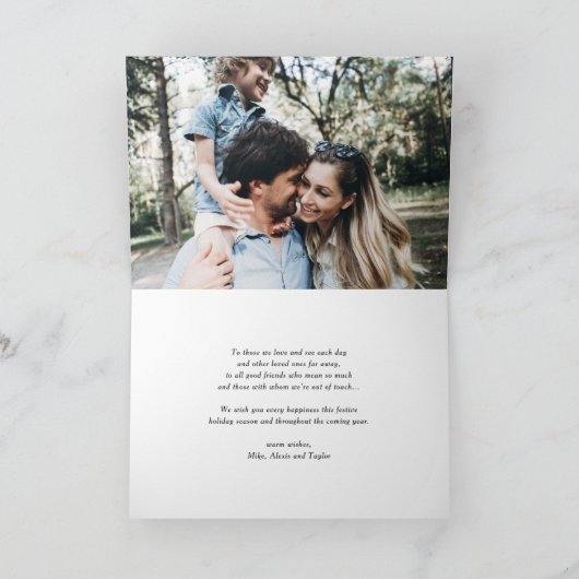 Waterverf feestelijke kerstfeestdagen in Garland Feestdagen Kaart (Binnen)