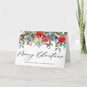 Waterverf feestelijke kerstfeestdagen in Garland Feestdagen Kaart (Voorkant)