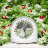 Waterverf Feestelijke Kerstkrans Trouwfoto Sneeuwbol (Kerstmis)