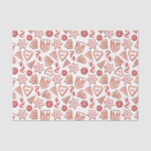 Waterverf feestelijke kerstsuikerkoekjes tissuepapier