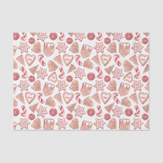 Waterverf feestelijke kerstsuikerkoekjes tissuepapier (Voorkant)