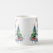 Waterverf Feestelijke Konijn Kerst Mok (Center)