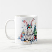 Waterverf Feestelijke Konijn Kerst Mok (Links)