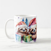 Waterverf feestelijke luiaards kerst Mok (Links)