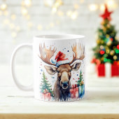 Waterverf Feestelijke Moose Kerst Mok