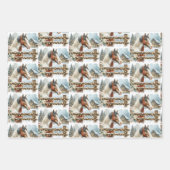 Waterverf Feestelijke Paarden Kerst Inpakpapier Vel (Voorkant 3)