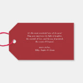 Waterverf Feestelijke Rode Bal Ornament Kerst Cadeaulabel (Achterkant Horizontaal)