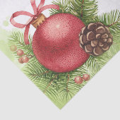 Waterverf Feestelijke Rode Bal Ornament Kerst Tissuepapier (Detail)