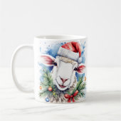 Waterverf Feestelijke Schaap Kerst Mok (Links)