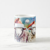 Waterverf Feestelijke Schaap Kerst Mok (Center)
