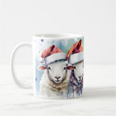 Waterverf Feestelijke Schaap Kerst Mok (Links)
