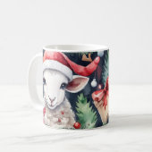 Waterverf Feestelijke Schaap Kerst Mok (Voorkant links)