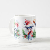 Waterverf feestelijke struisvogels kerst Mok (Voorkant links)