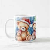 Waterverf feestelijke teddyberen kerst Mok (Links)